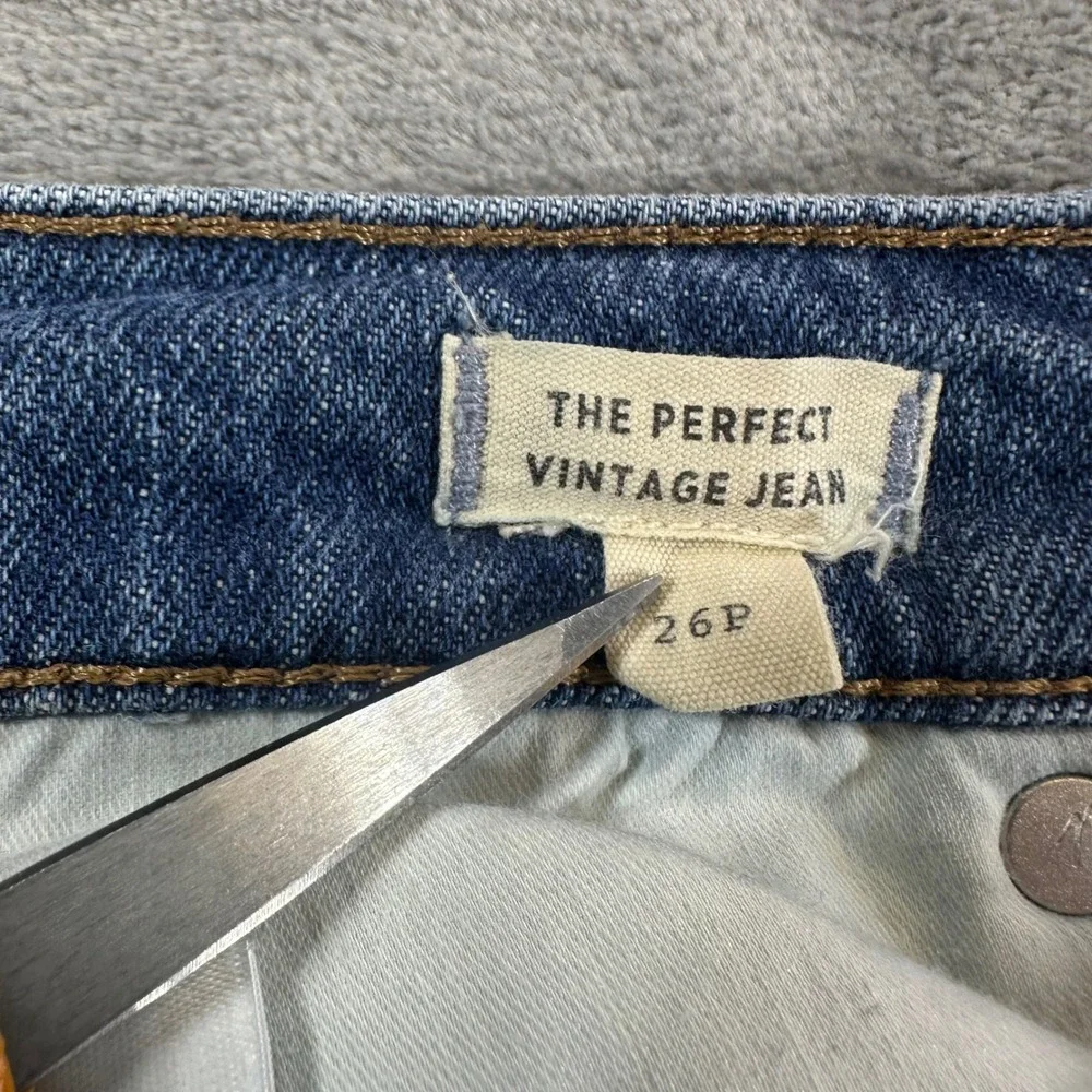 Madewell‎ The Perfect Vintage Jean Women's Size 26P Blue Denim Pants